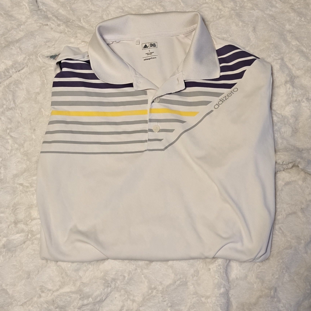 Adidas Striped Polo Golf Shirt
